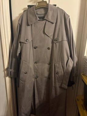London Fog Men's Double-Breasted Trench Coat - Light Gray